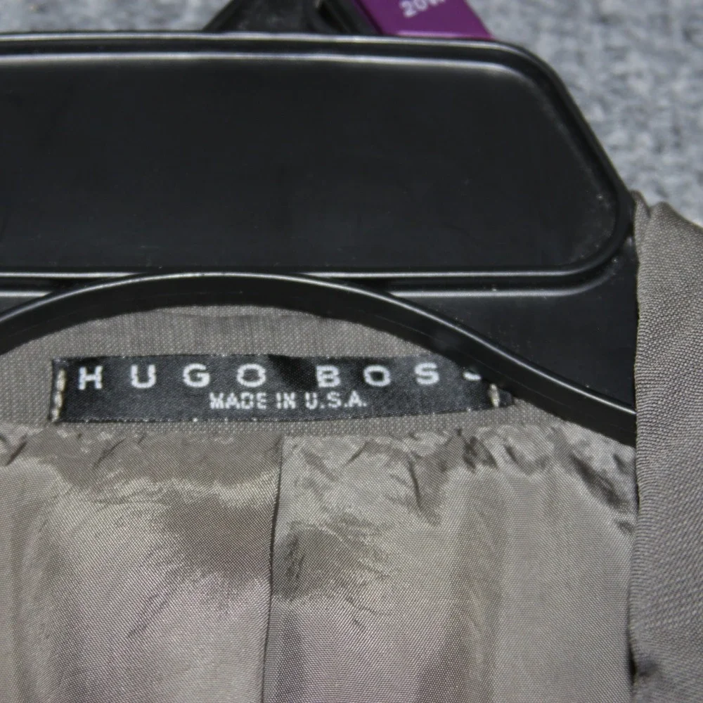 Hugo Boss Blazer Mens 40R Gray‎ Super 100 Wool Single Breasted Flawed
